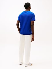 أزرق - Tommy Hilfiger 100% Cotton Seasonal Regular Fit T-Shirt - صورة 3 من 6