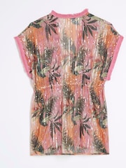 River Island Pink Girls Orchid Embellished Kaftan - Image 2 of 4