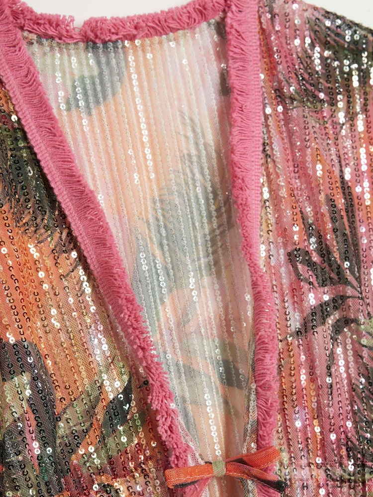 River Island Girls Orchid Embellished Kaftan - Image 3 of 4
