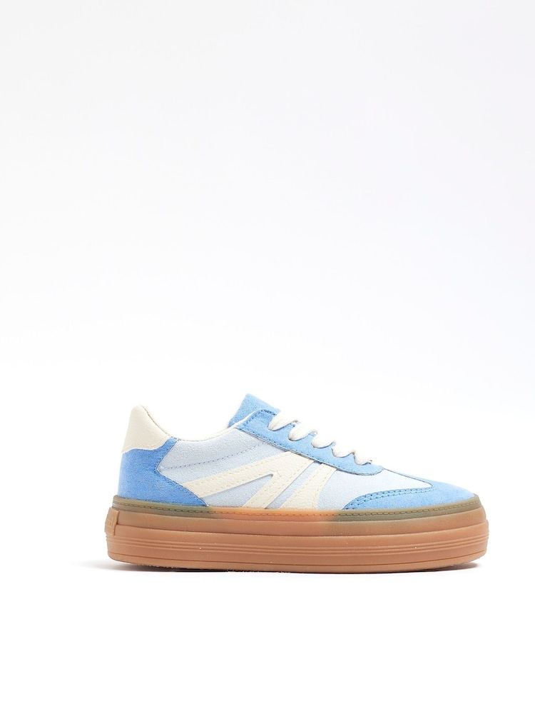 River Island Blue Girls Triple Plim Trainers - Image 1 of 5