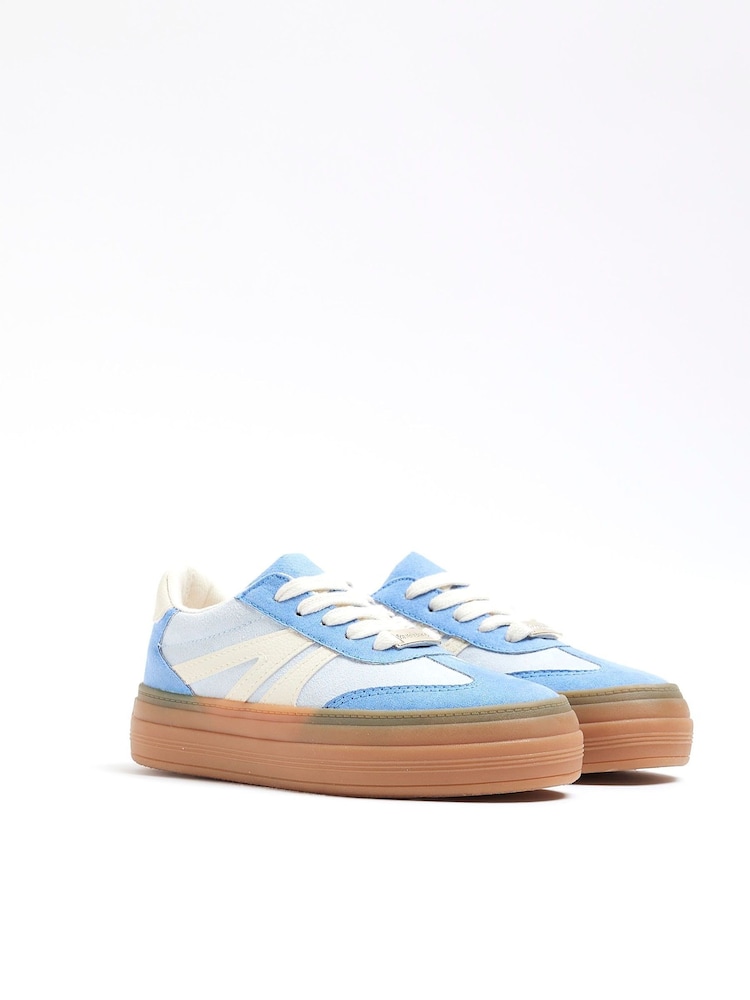 River Island Blue Girls Triple Plim Trainers - Image 2 of 5