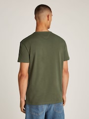 Tommy Jeans Green Regular Fit Badge 100% Cotton T-Shirt - Image 2 of 6