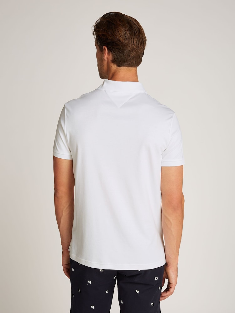 Tommy Hilfiger White Liquid 100% Cotton Polo Shirt - Image 2 of 6