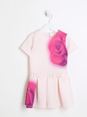 River Island Pink Girls Rose Drop Waist Scuba Dress - Image 1 of 4