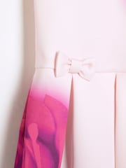 River Island Pink Girls Rose Drop Waist Scuba Dress - Image 3 of 4