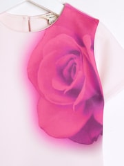 River Island Pink Girls Rose Drop Waist Scuba Dress - Image 4 of 4