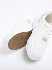 River Island White Girls Faux Leather Triple Plim Trainers - Image 5 of 5