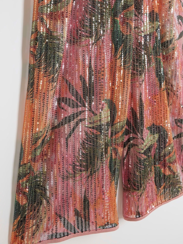 River Island Pink Girls Orchid Sequin Trousers - Image 4 of 4 River Island Pink Girls Orchid Sequin Trousers - Image 4 of 4