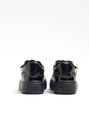 River Island Black Girls Faux Leather Triple Plim Trainers - Image 3 of 5