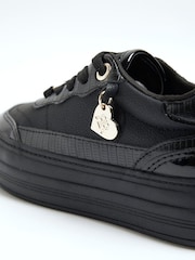 River Island Black Girls Faux Leather Triple Plim Trainers - Image 4 of 5
