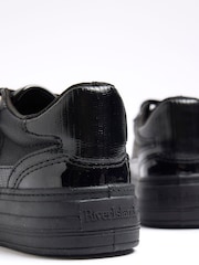 River Island Black Girls Faux Leather Triple Plim Trainers - Image 5 of 5