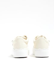 River Island Cream Girls Scallop Lace Plim Trainers - Image 3 of 5