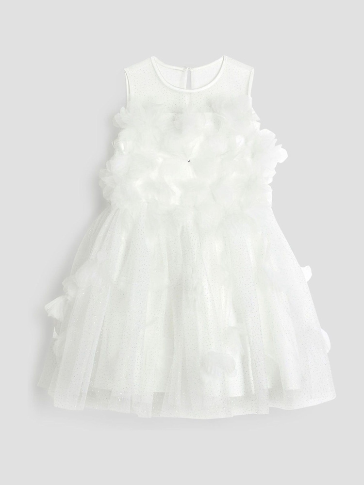 River Island White Girls Embellished Tulle Dress - Image 1 of 4