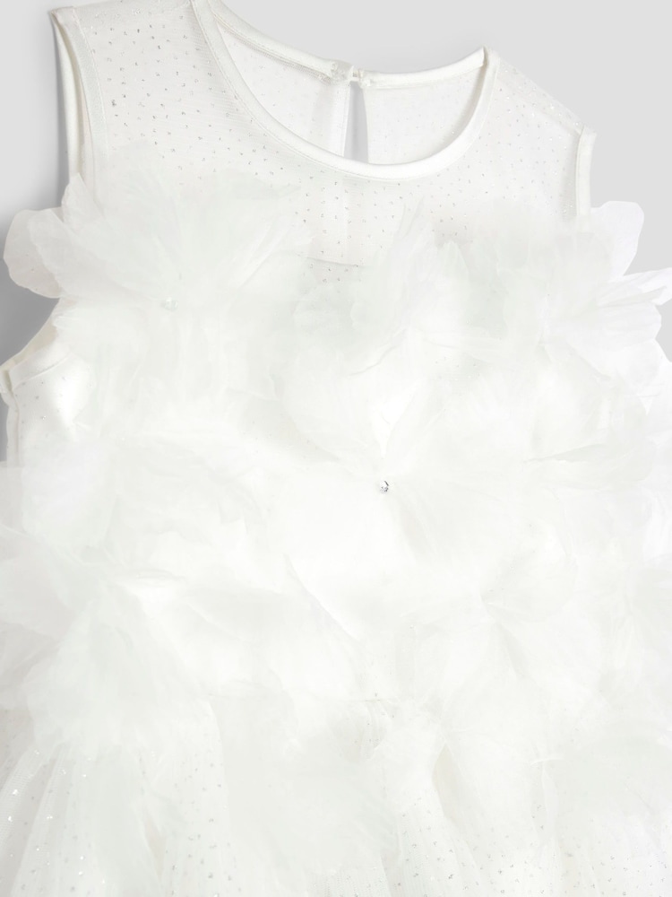 River Island White Girls Embellished Tulle Dress - Image 2 of 4