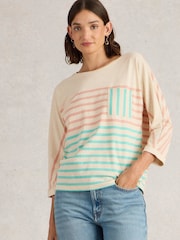 White Stuff Natural Demi Dolman 100% Cotton T-Shirt - Image 1 of 6