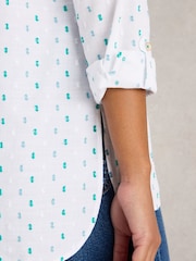 White Stuff White Sophie Longline 100% Organic Cotton Shirt - Image 4 of 6