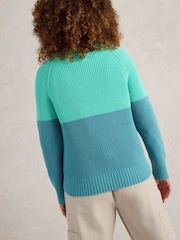 White Stuff Blue Bailey 100% Cotton Jumper - Image 2 of 6