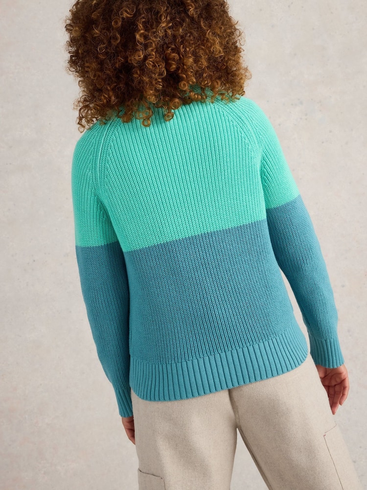 White Stuff Blue Bailey 100% Cotton Jumper - Image 2 of 6