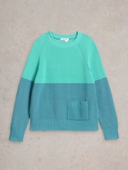 White Stuff Blue Bailey 100% Cotton Jumper - Image 5 of 6