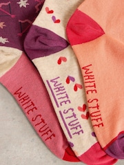 White Stuff Red I Heart You Ankle Socks 3 Pack - Image 2 of 2