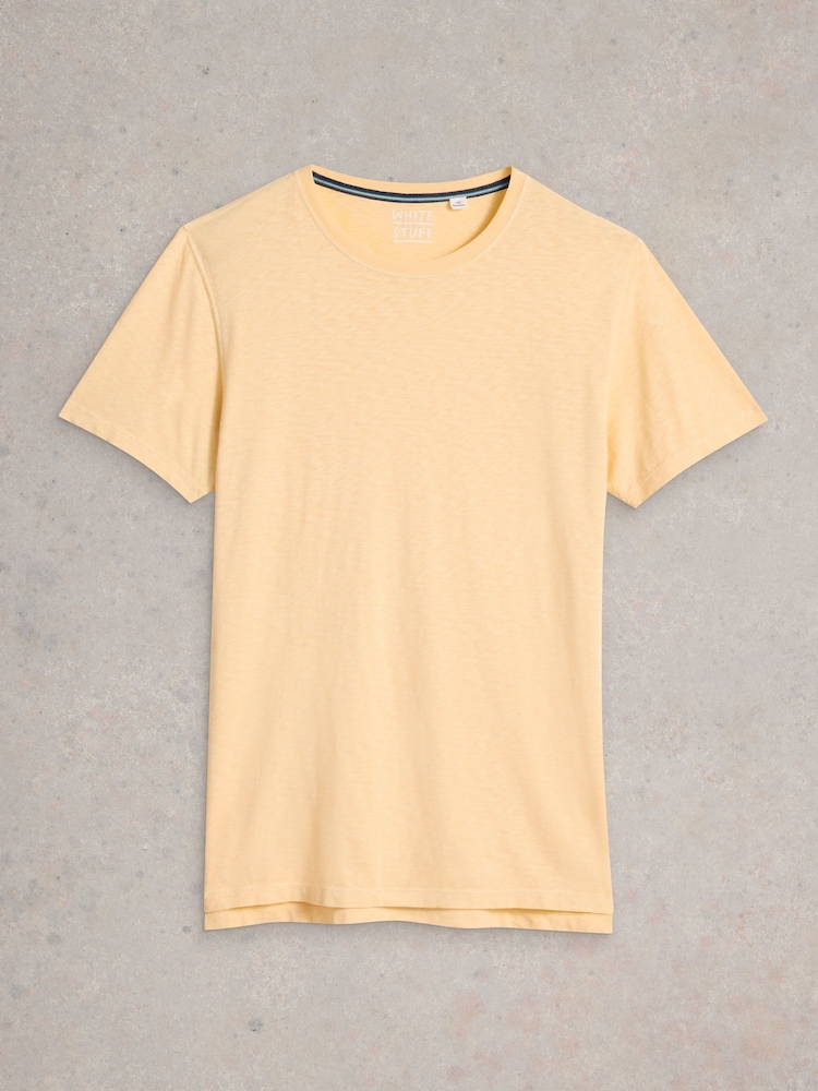 White Stuff Yellow Abersoch Short Sleeve 100% Cotton T-Shirt - Image 5 of 6