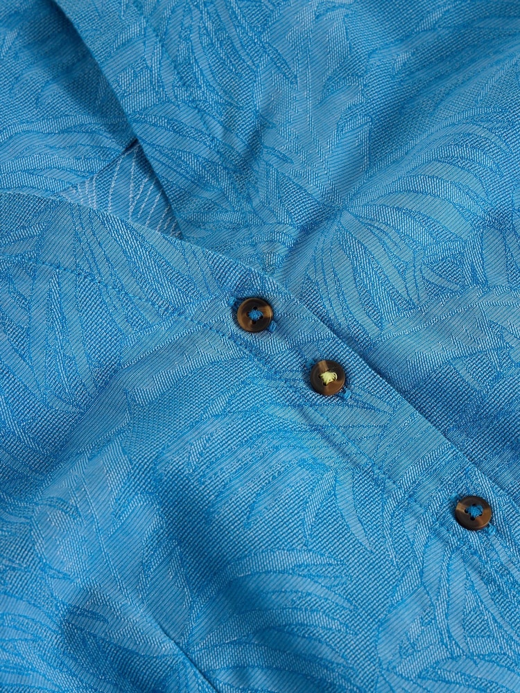 White Stuff Blue Iris Cotton Jacquard Dress - Image 6 of 6