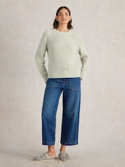 White Stuff Green Bailey 100% Cotton Jumper - Image 4 of 6