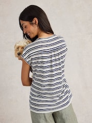 White Stuff Blue Nina 100% Linen T-Shirt - Image 2 of 6