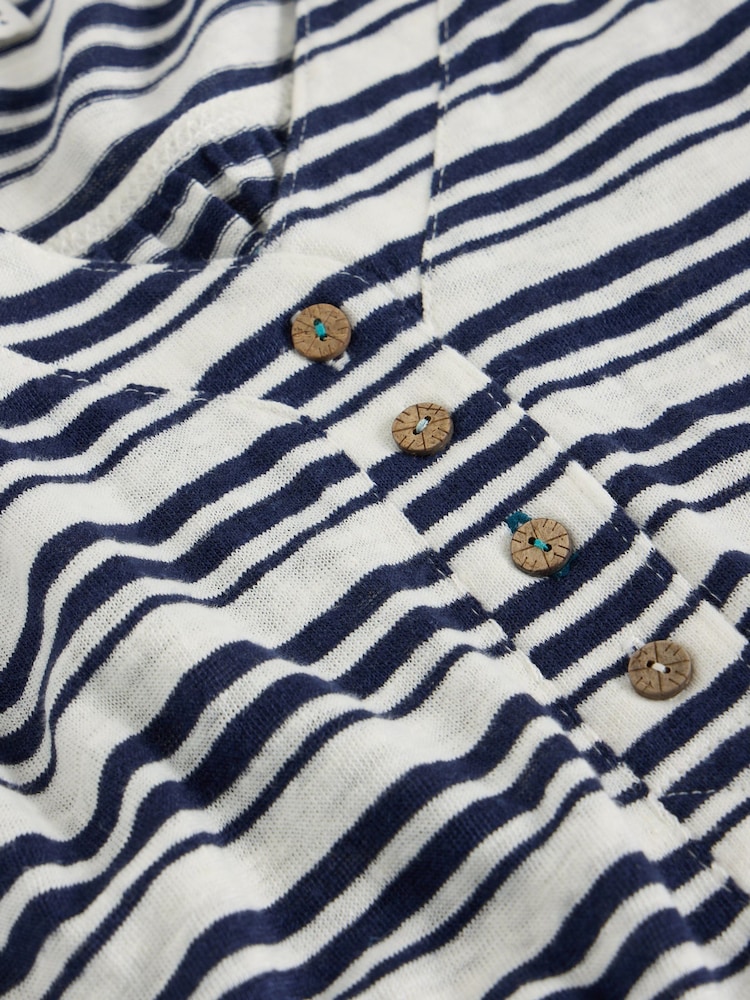 White Stuff Blue Nina 100% Linen T-Shirt - Image 6 of 6