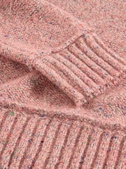 White Stuff Pink Tammy Textured V-Neck Jumper - Image 6 of 6