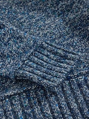 White Stuff Blue Tammy Textured V-Neck Jumper - Image 6 of 6