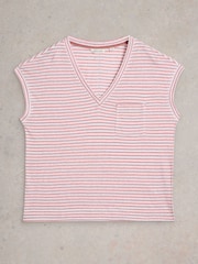 White Stuff Red Iris 100% Linen T-Shirt - Image 5 of 6