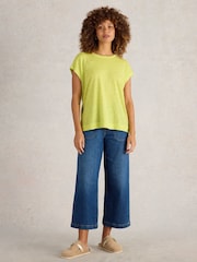 White Stuff Yellow Rowan Linen 100% Linen Tank Top - Image 1 of 6