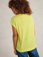 White Stuff Yellow Rowan Linen 100% Linen Tank Top - Image 2 of 6