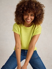 White Stuff Yellow Rowan Linen 100% Linen Tank Top - Image 3 of 6