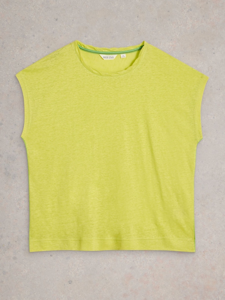 White Stuff Yellow Rowan Linen 100% Linen Tank Top - Image 5 of 6