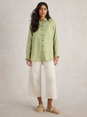 White Stuff Green Lydia 100% Linen Shirt - Image 1 of 6