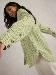 White Stuff Green Lydia 100% Linen Shirt - Image 4 of 6