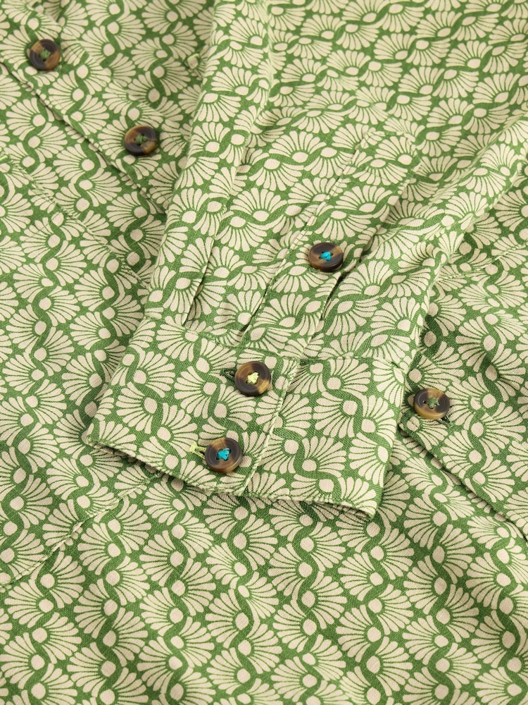 White Stuff Green Lydia 100% Linen Shirt - Image 6 of 6