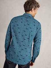 White Stuff Blue Waves Printed Shirt - Image 2 of 6