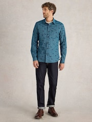 White Stuff Blue Waves Printed Shirt - Image 3 of 6