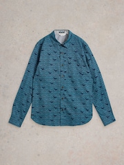 White Stuff Blue Waves Printed Shirt - Image 5 of 6