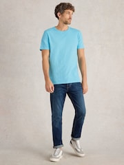 Blau - White Stuff Abersoch Short Sleeve 100% Cotton T-Shirt - Bild 1 von 6
