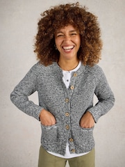 White Stuff Blue Bailey 100% Cotton Cardigan - Image 1 of 6