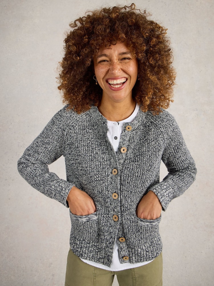 White Stuff Blue Bailey 100% Cotton Cardigan - Image 1 of 6