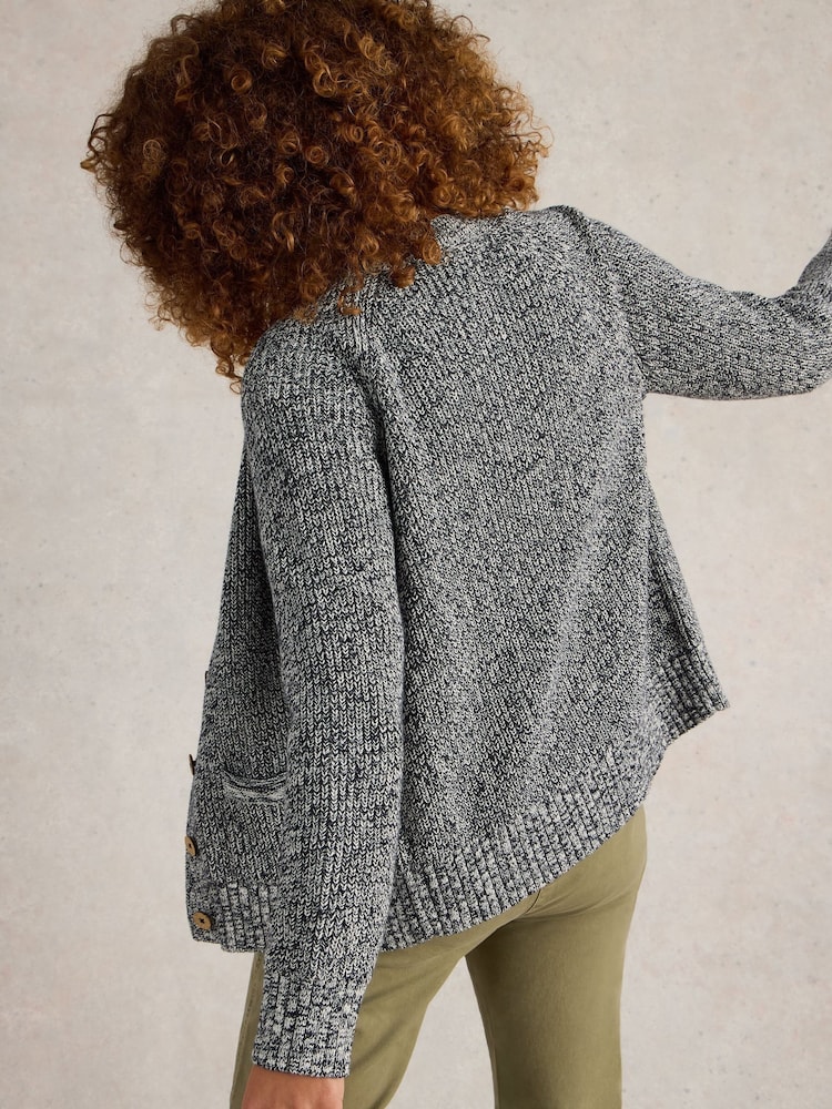White Stuff Blue Bailey 100% Cotton Cardigan - Image 2 of 6