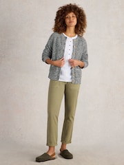 White Stuff Blue Bailey 100% Cotton Cardigan - Image 4 of 6
