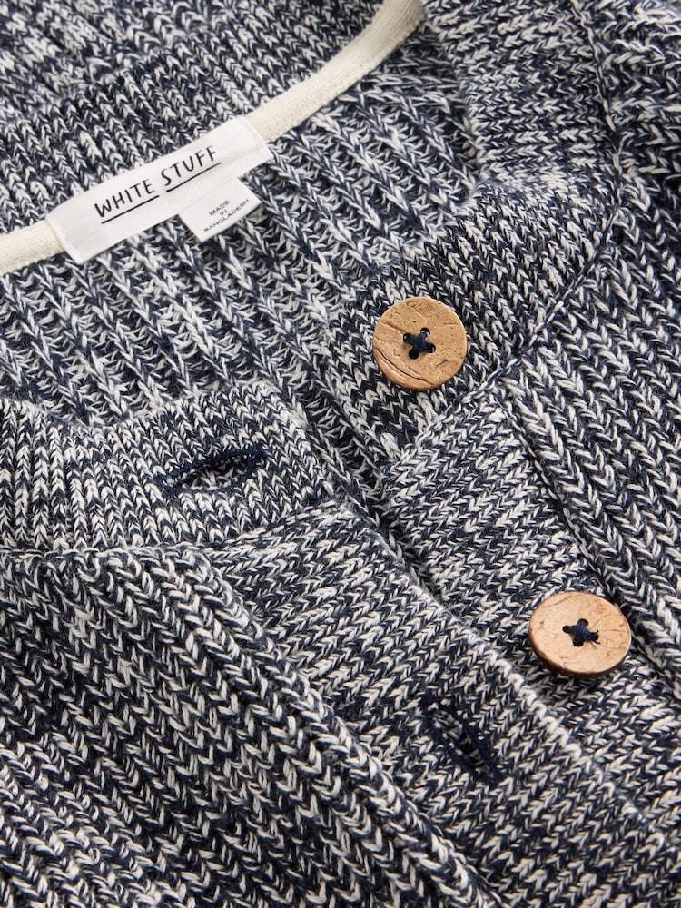 White Stuff Blue Bailey 100% Cotton Cardigan - Image 6 of 6