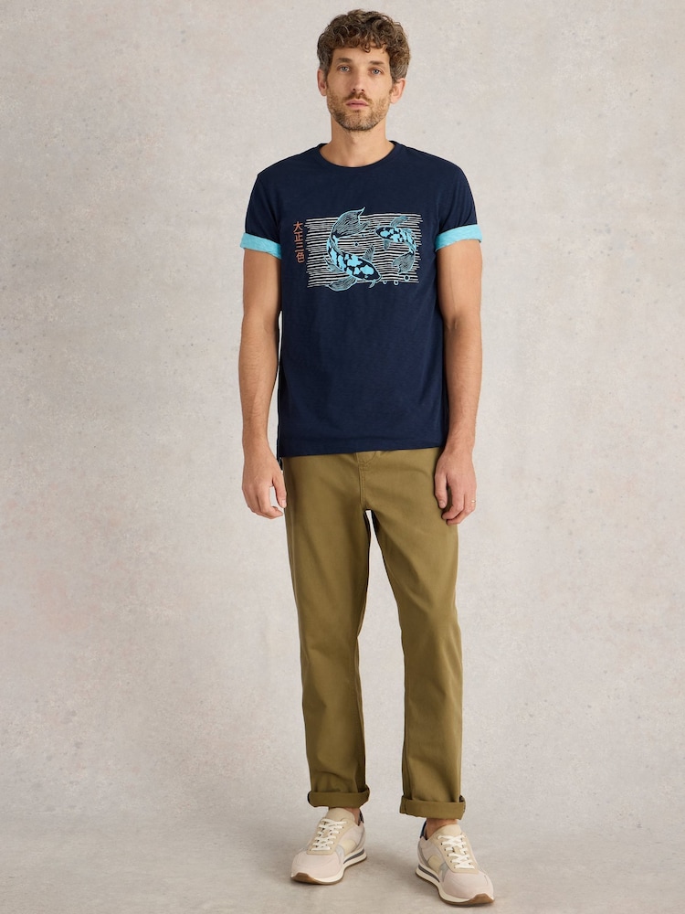 Camiseta White Stuff Koi Fish Graphic 100% algodão - Imagem 2 de 6
