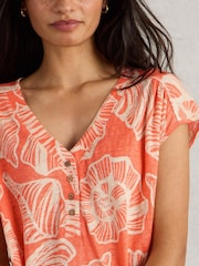 White Stuff Orange Nina 100% Linen T-Shirt - Image 4 of 6